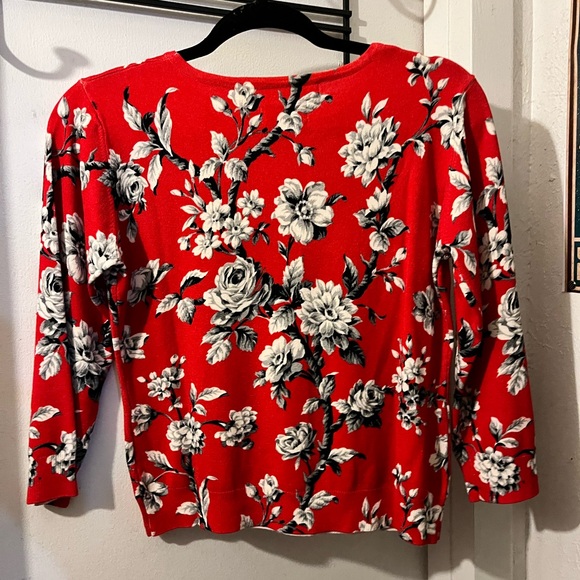 Wheels/Dollbaby-size UK14- red/bk/gra/cream cropped sweater. NWOT. - Picture 4 of 4
